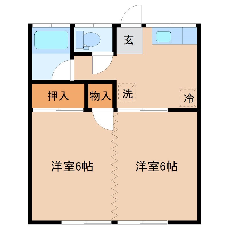 初期費用ゼロ円　モカフラットの間取り