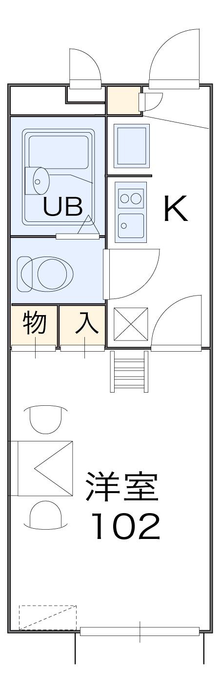 レオパレスフルール竹ノ下の間取り