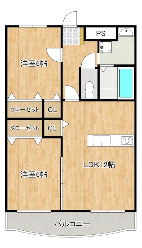 鳥栖市曽根崎町のマンションの間取り