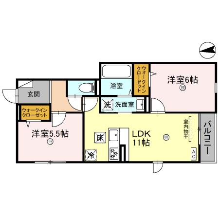 加古川市加古川町備後のアパートの間取り