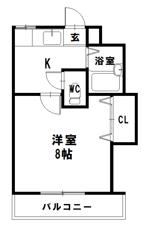 徳島市南庄町のマンションの間取り