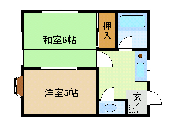 鎌倉市岩瀬のアパートの間取り