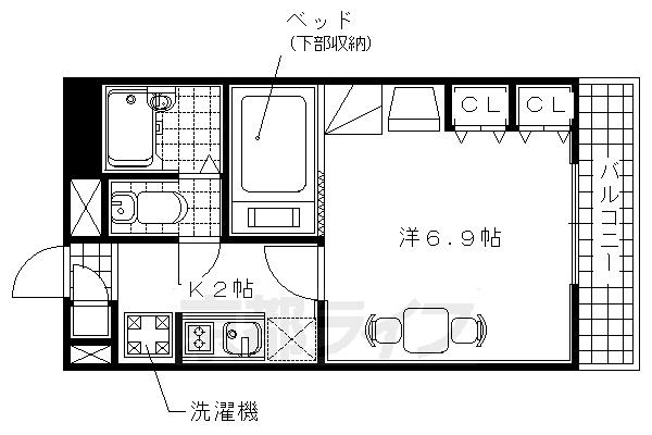 京田辺市三山木見尊田のアパートの間取り