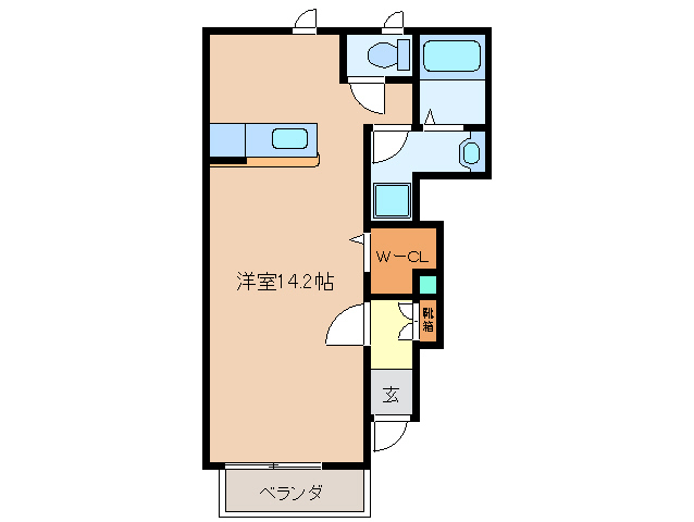 松阪市豊原町のアパートの間取り