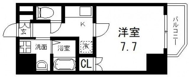 東大阪市足代新町のマンションの間取り