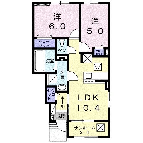 ユニットロル法鏡寺　Ｂの間取り