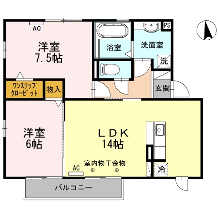 丹羽郡扶桑町大字高雄のアパートの間取り