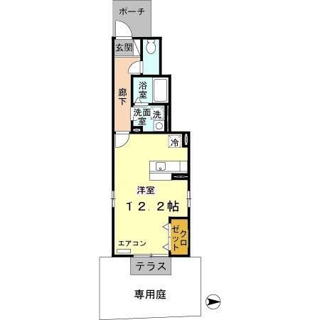 大和高田市西三倉堂のアパートの間取り