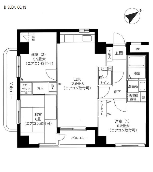 横浜市西区平沼のマンションの間取り