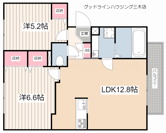 サニーハイツ青山A棟の間取り