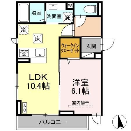 横浜市港北区小机町のアパートの間取り