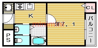 茨木市西中条町のマンションの間取り