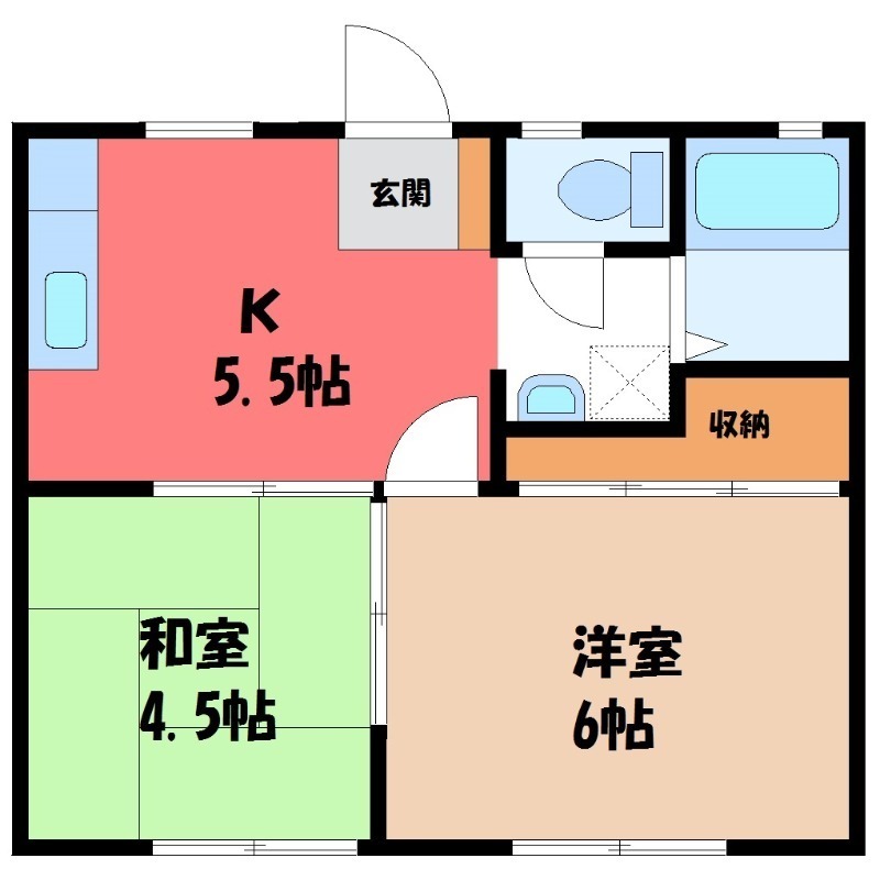 塩谷郡高根沢町宝石台のアパートの間取り