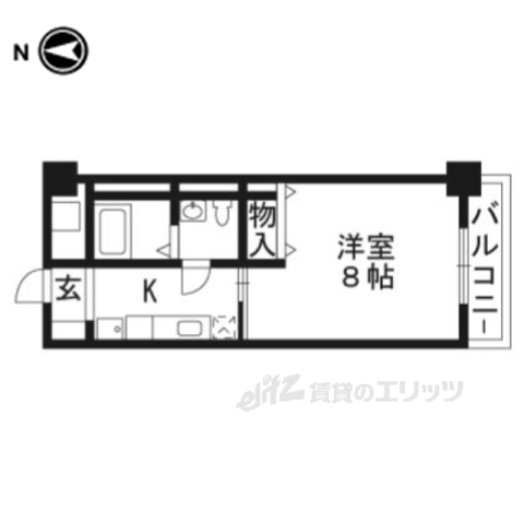 枚方市中宮北町のマンションの間取り