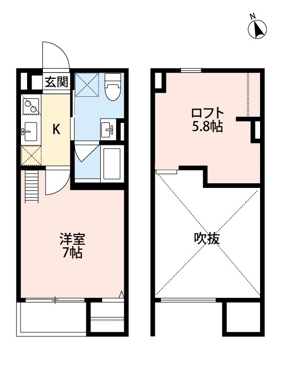 尼崎市杭瀬北新町のアパートの間取り