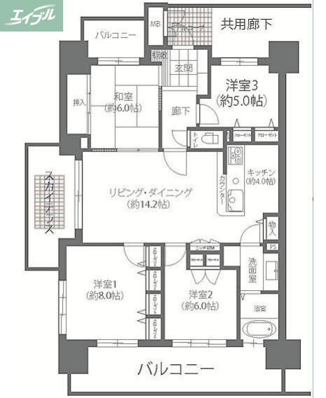 ロイヤルガーデン大供表町の間取り