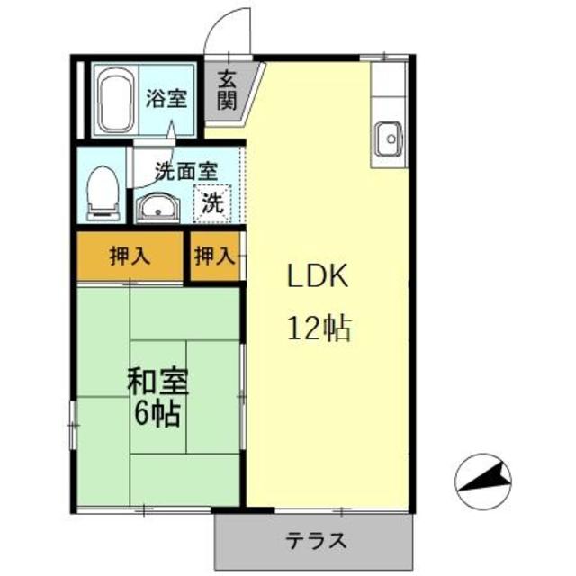 川西市平野のアパートの間取り