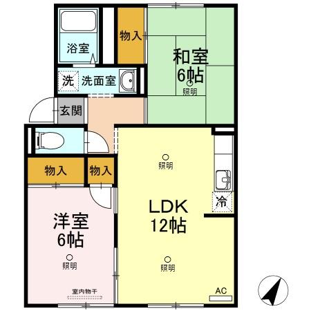 プレジール中島　Ａ棟の間取り