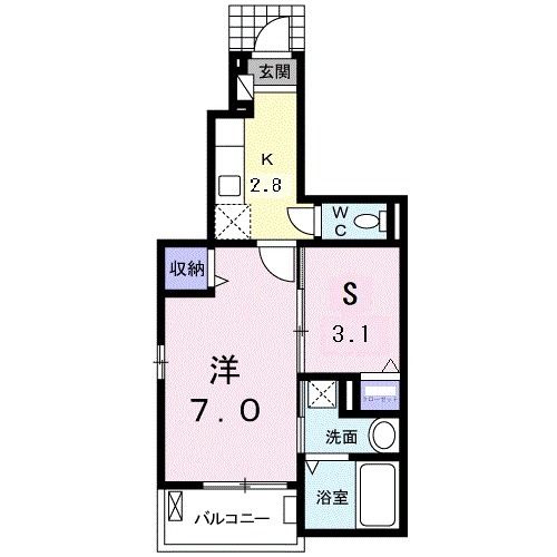 下関市安岡町のアパートの間取り