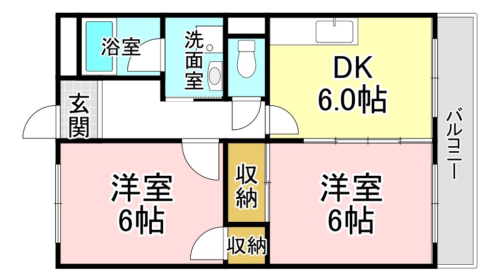 野洲市行畑のアパートの間取り