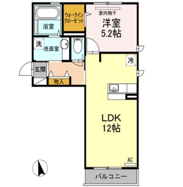 倉敷市上富井のアパートの間取り