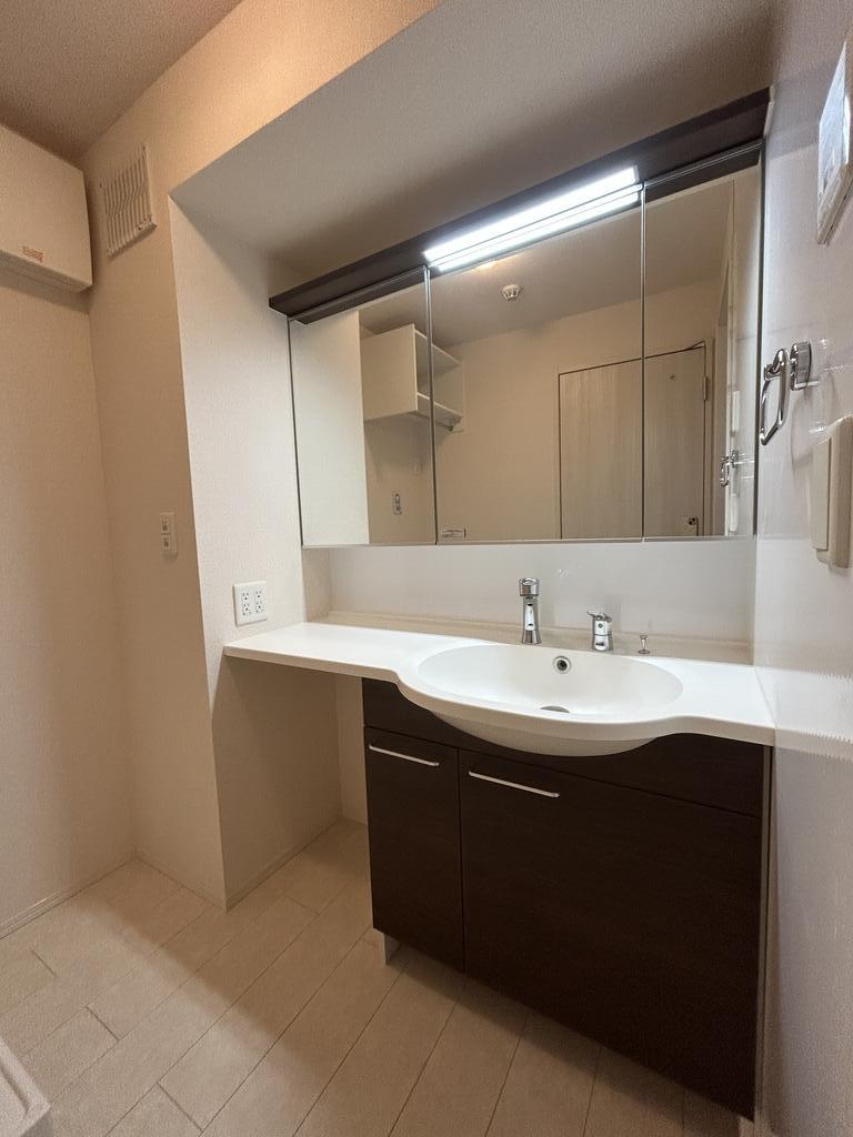 洗面設備　同物件・別部屋の写真です