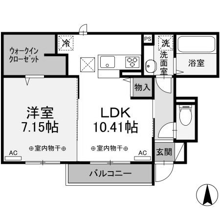 ＪＲ上越線 群馬総社駅 徒歩8分 2階建 築4年の間取り写真