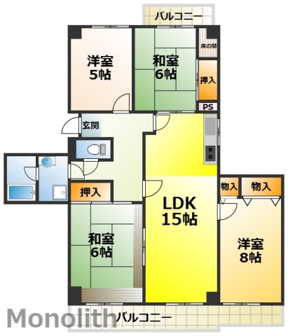 光明池駅前3号棟の間取り写真