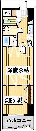 西鉄天神大牟田線 薬院駅 徒歩11分 15階建 築21年の間取り写真