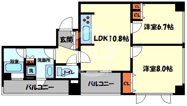 アルグラッドザタワー心斎橋の間取り写真