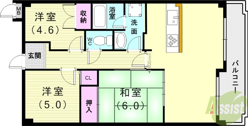パレス鈴蘭台の間取り写真