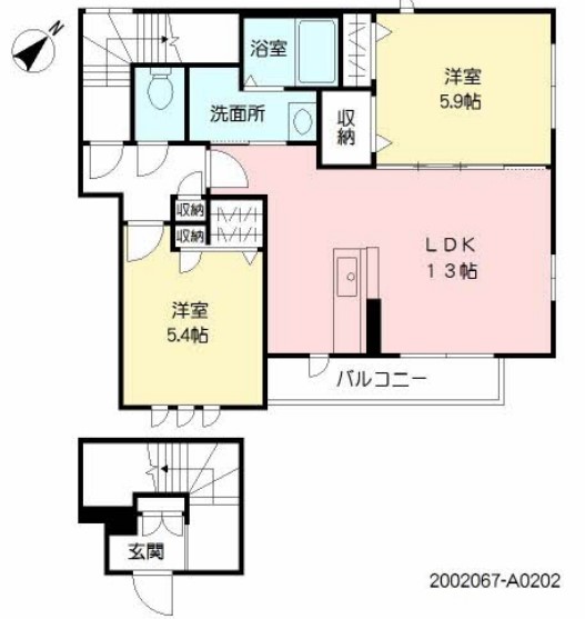 久留米市花畑のマンションの間取り