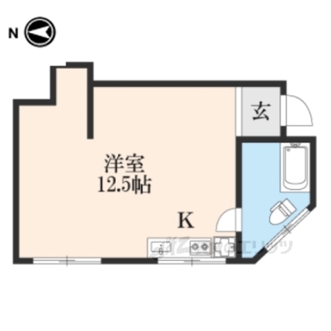 京都市左京区田中西浦町のマンションの間取り