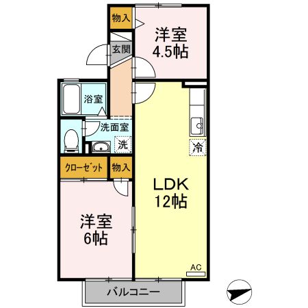 津市久居射場町のアパートの間取り