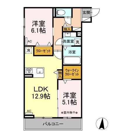 磐田市上大之郷のアパートの間取り