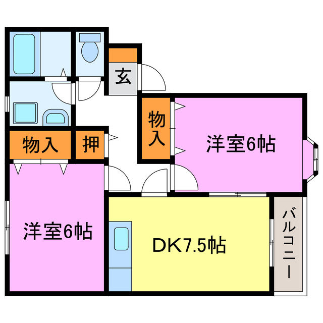 ツインクルみやびＡＢ棟の間取り