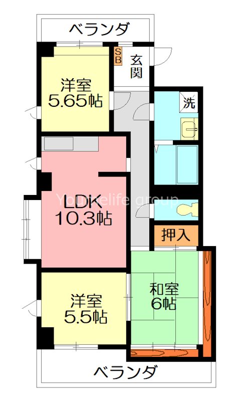 小田原市久野のマンションの間取り