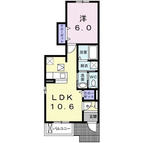 【栃木市柳橋町のアパートの間取り】