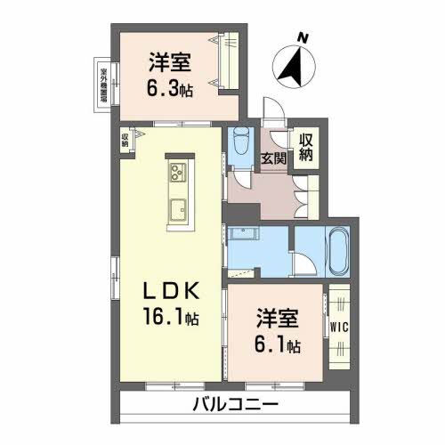 高知市鷹匠町のマンションの間取り