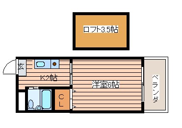 安芸郡府中町柳ケ丘のアパートの間取り