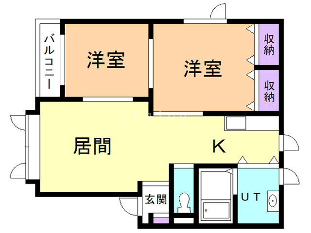 札内若草ハイツの間取り