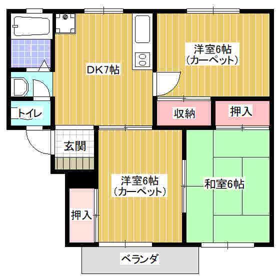 山形市高堂のアパートの間取り