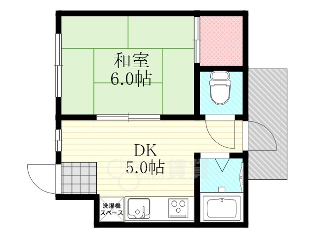 大阪市東淀川区豊新のマンションの間取り