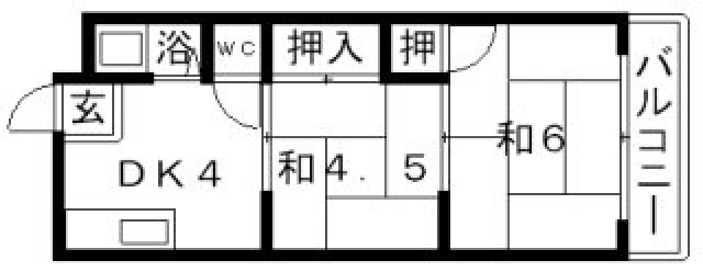 大阪市住吉区遠里小野のマンションの間取り