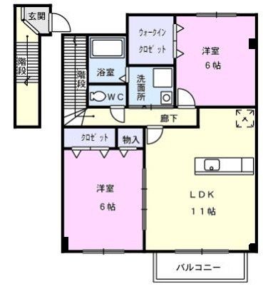 加茂郡坂祝町大針のアパートの間取り