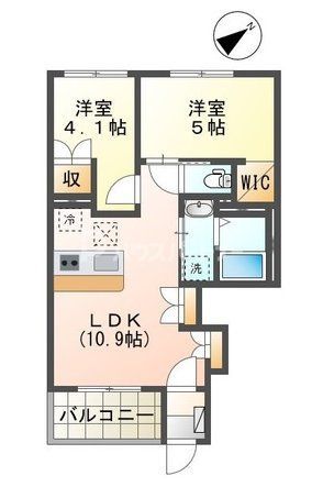 柏市松ケ崎のアパートの間取り