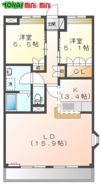 クローバーグリーンIVの間取り