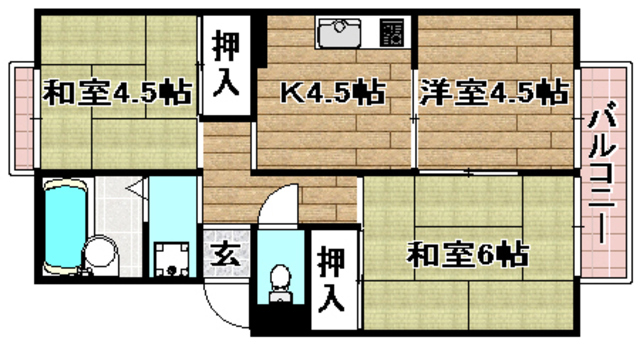 高槻市庄所町のアパートの間取り