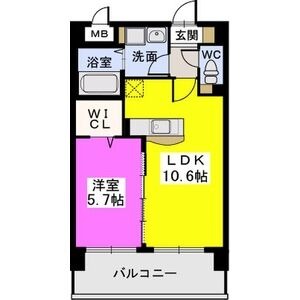 福岡市博多区東比恵のマンションの間取り