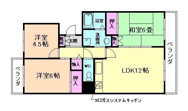 フォルク北千里Ｅ棟の間取り